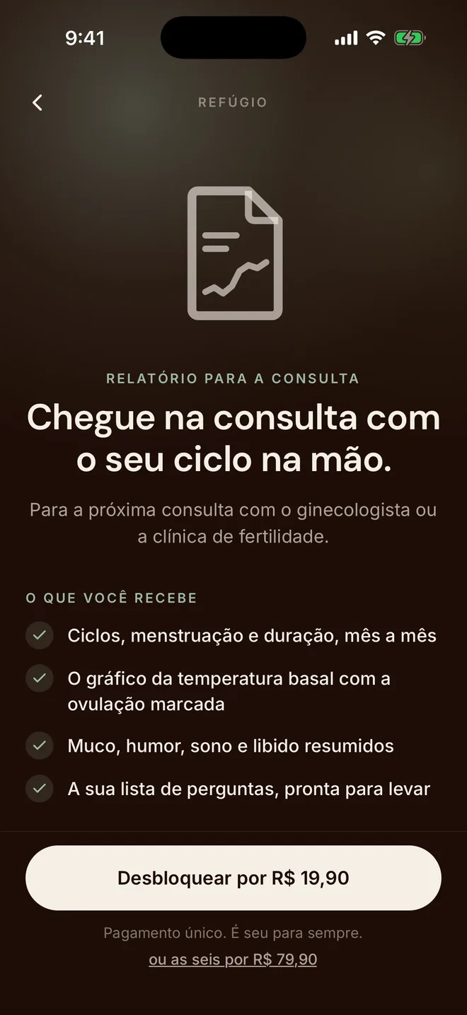 O relatório para a consulta