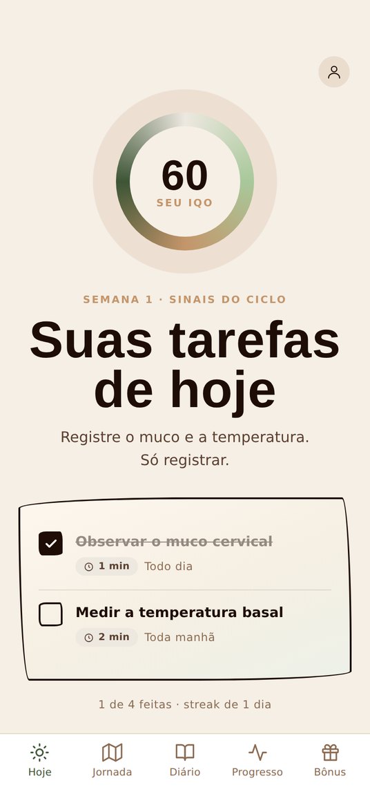 Tela inicial do app com as tarefas do dia da semana em curso